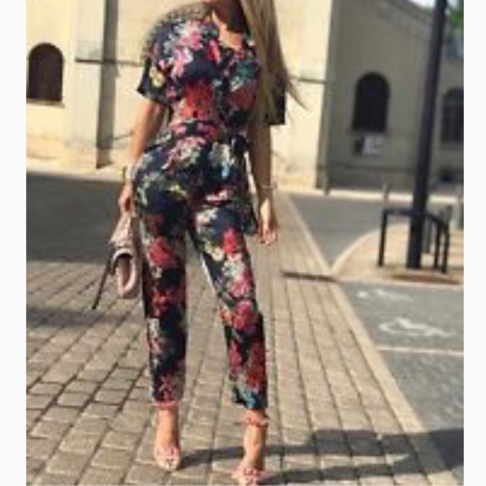 ZARA floral jumpsuit